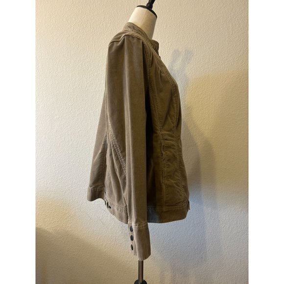 Women's Coldwater Creek Dark Khaki Beige Long Sleeved Zippered Jacket Size 18W - Picture 2 of 12